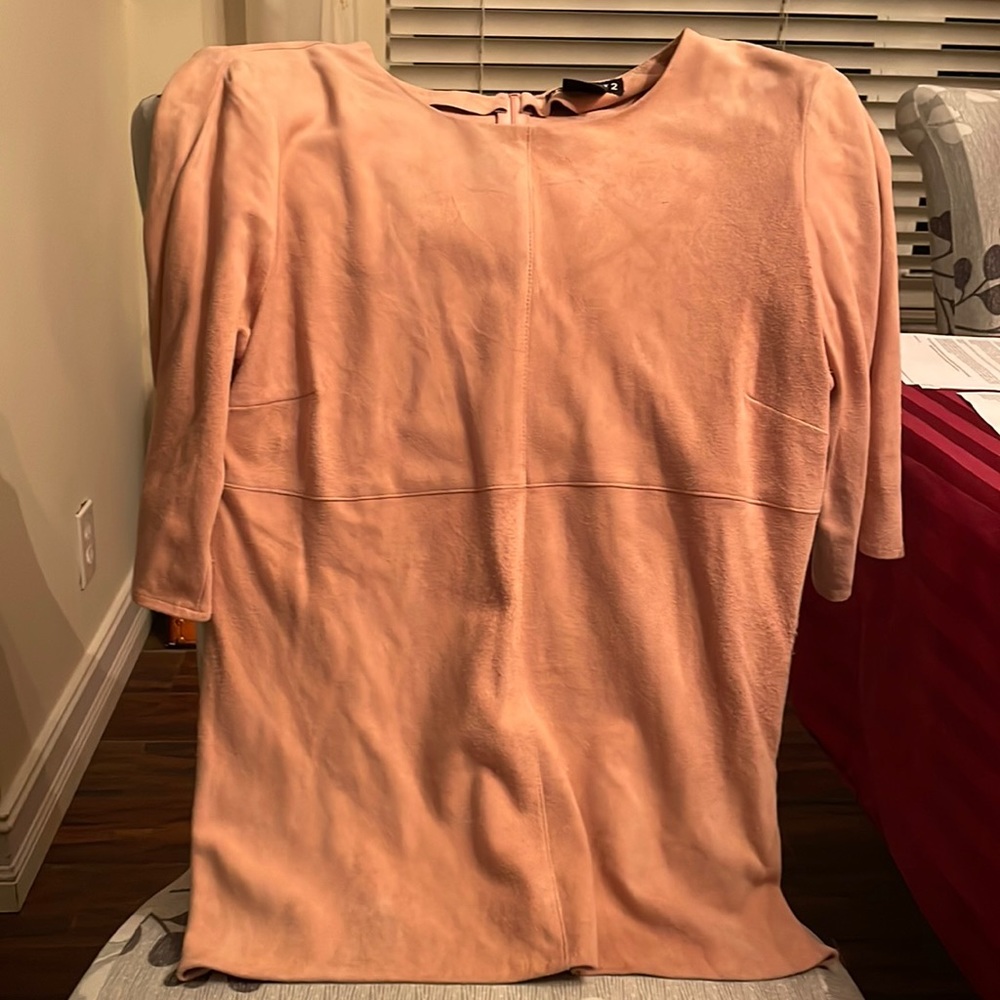 In Transit 2 size medium 100% leather suede top beige pink tone